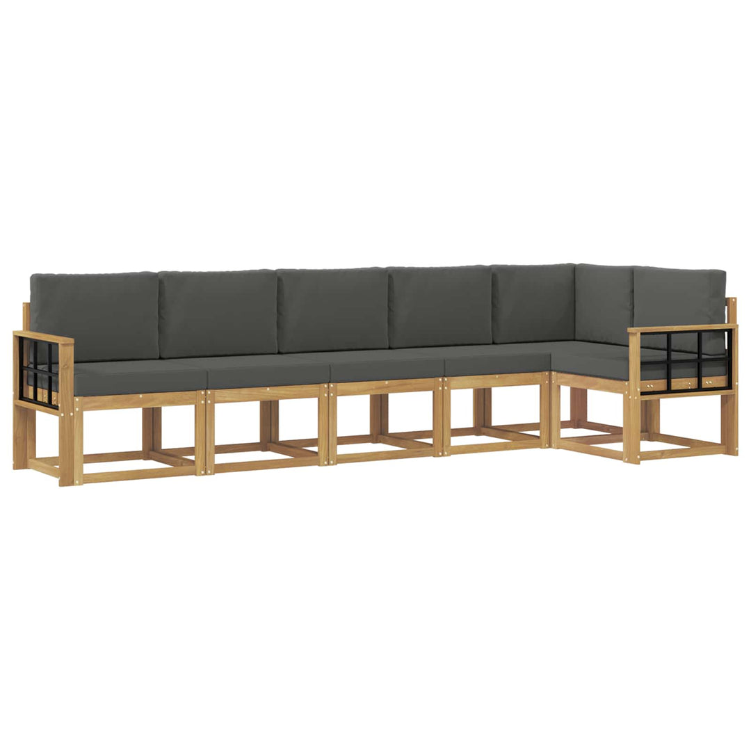 Udendørs sofagruppe 6 stk. Hvid og antracit Polyester