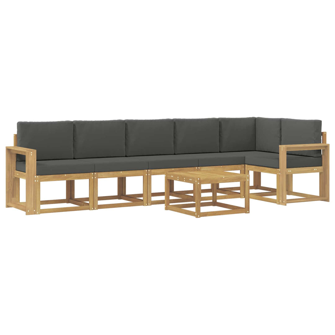 Udendørs sofagruppe 7 stk. Hvid og antracit Polyester