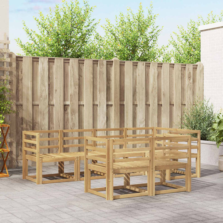 Udendørs sofagruppe 7 pcs Hvid Massivt Akacietræ