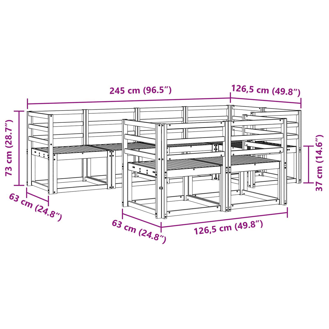 Udendørs sofagruppe 7 pcs Hvid Massivt Akacietræ