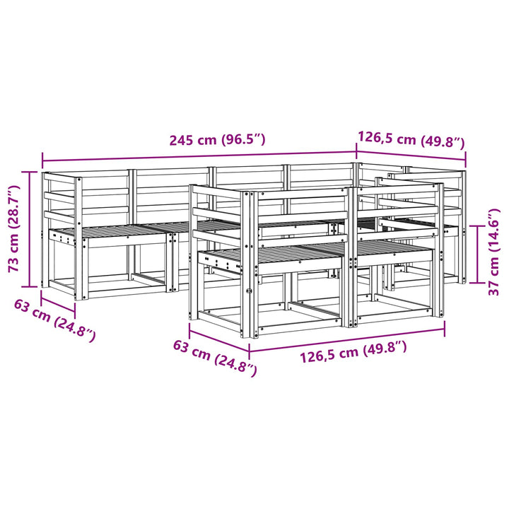 Udendørs sofagruppe 7 pcs Hvid Massivt Akacietræ
