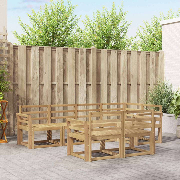 Udendørs sofagruppe 7 pcs Hvid Massivt Akacietræ