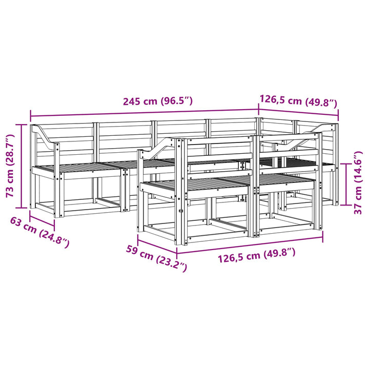 Udendørs sofagruppe 7 pcs Hvid Massivt Akacietræ