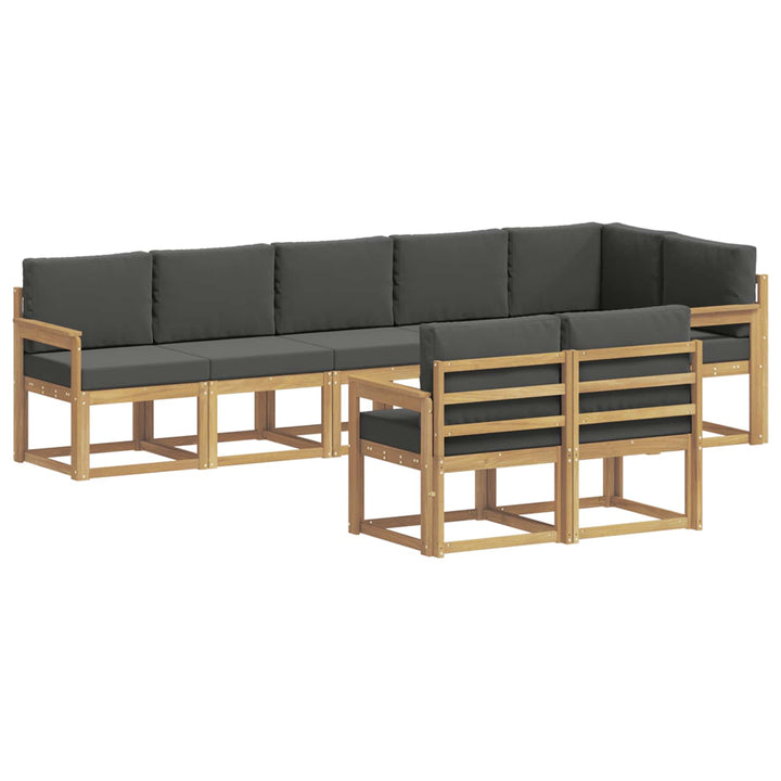 Udendørs sofagruppe 8 stk. Hvid og antracit Polyester