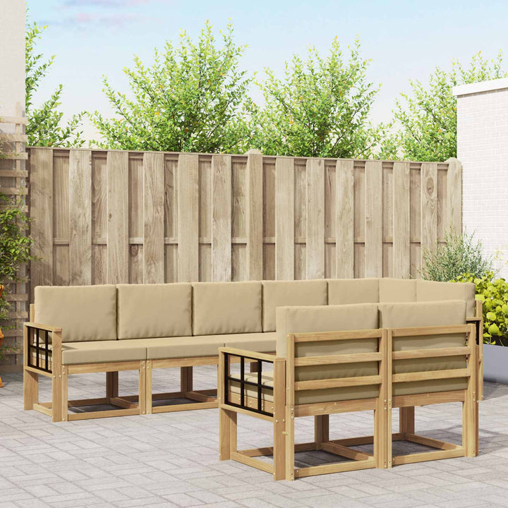 Udendørs sofagruppe 8 stk. Hvid og Beige Polyester