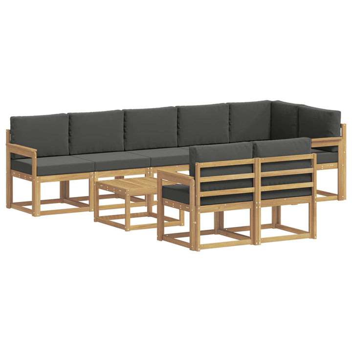 Udendørs sofagruppe 9 stk. Hvid og antracit Polyester