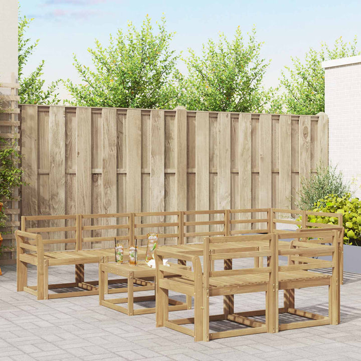 Udendørs sofagruppe 9 pcs Hvid Massivt Akacietræ