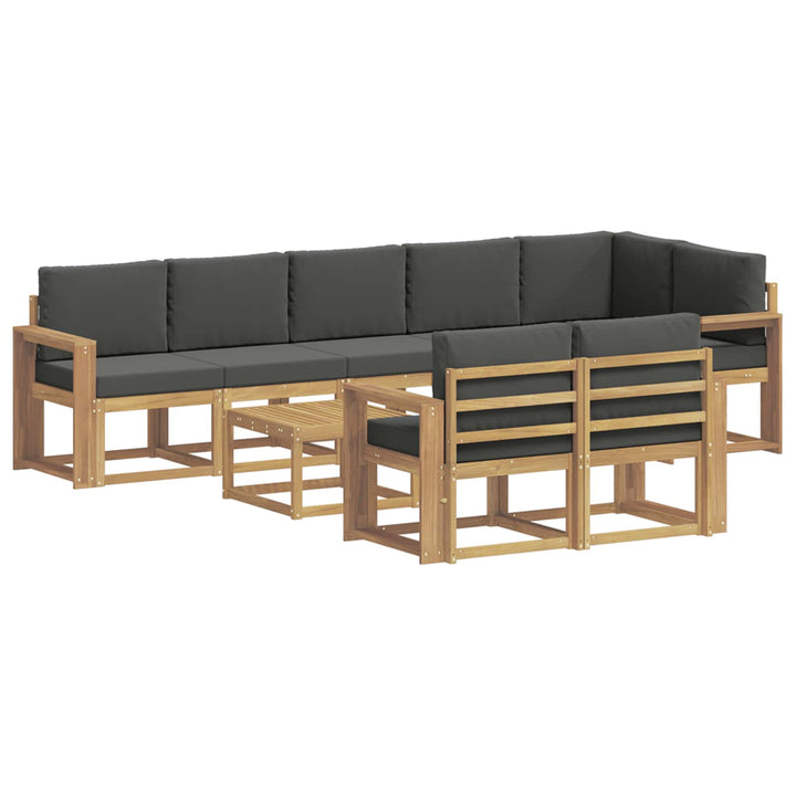 Udendørs sofagruppe 9 stk. Hvid og antracit Polyester