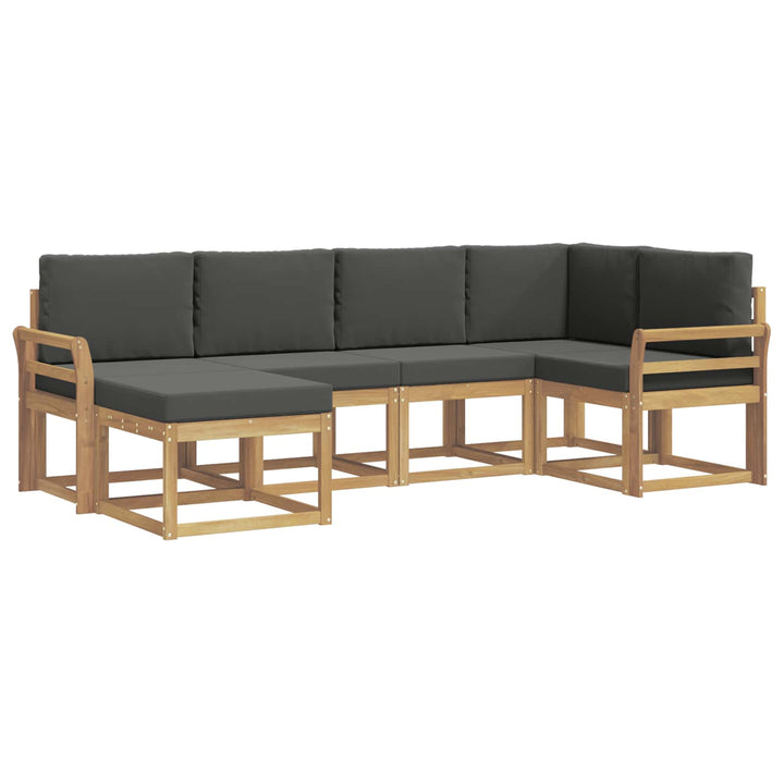 Udendørs sofagruppe 6 stk. Hvid og antracit Polyester