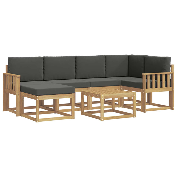 Udendørs sofagruppe 7 pcs Hvid og antracit Massivt Akacietræ