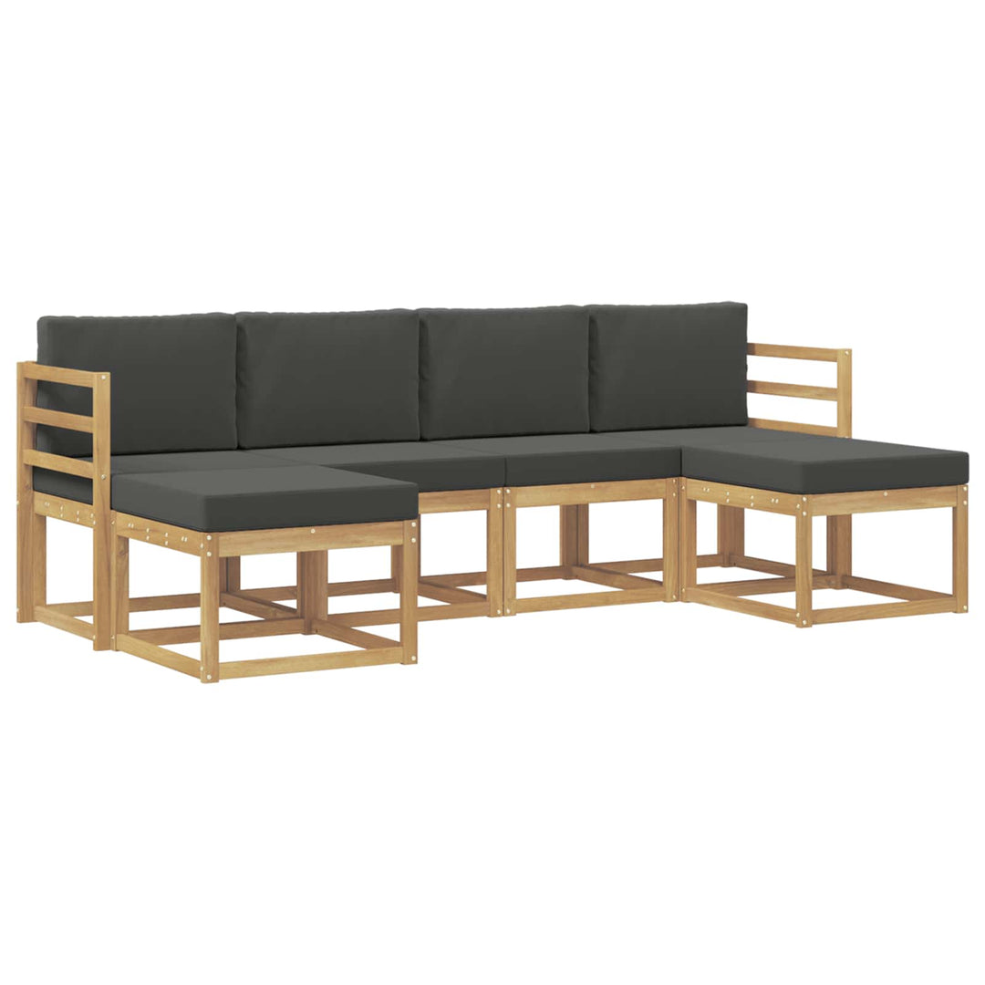 Udendørs sofagruppe 6 stk. Hvid og antracit Polyester