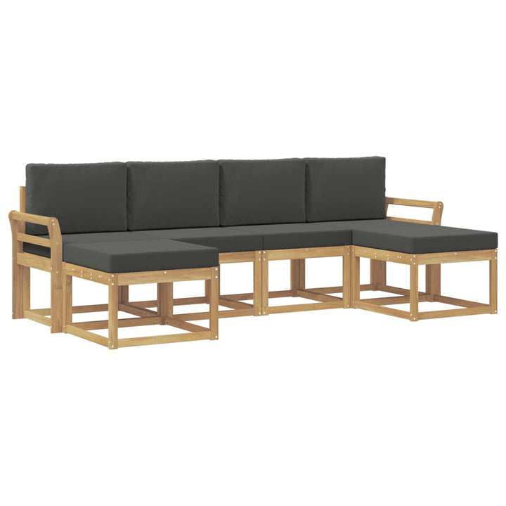 Udendørs sofagruppe 6 stk. Hvid og antracit Polyester