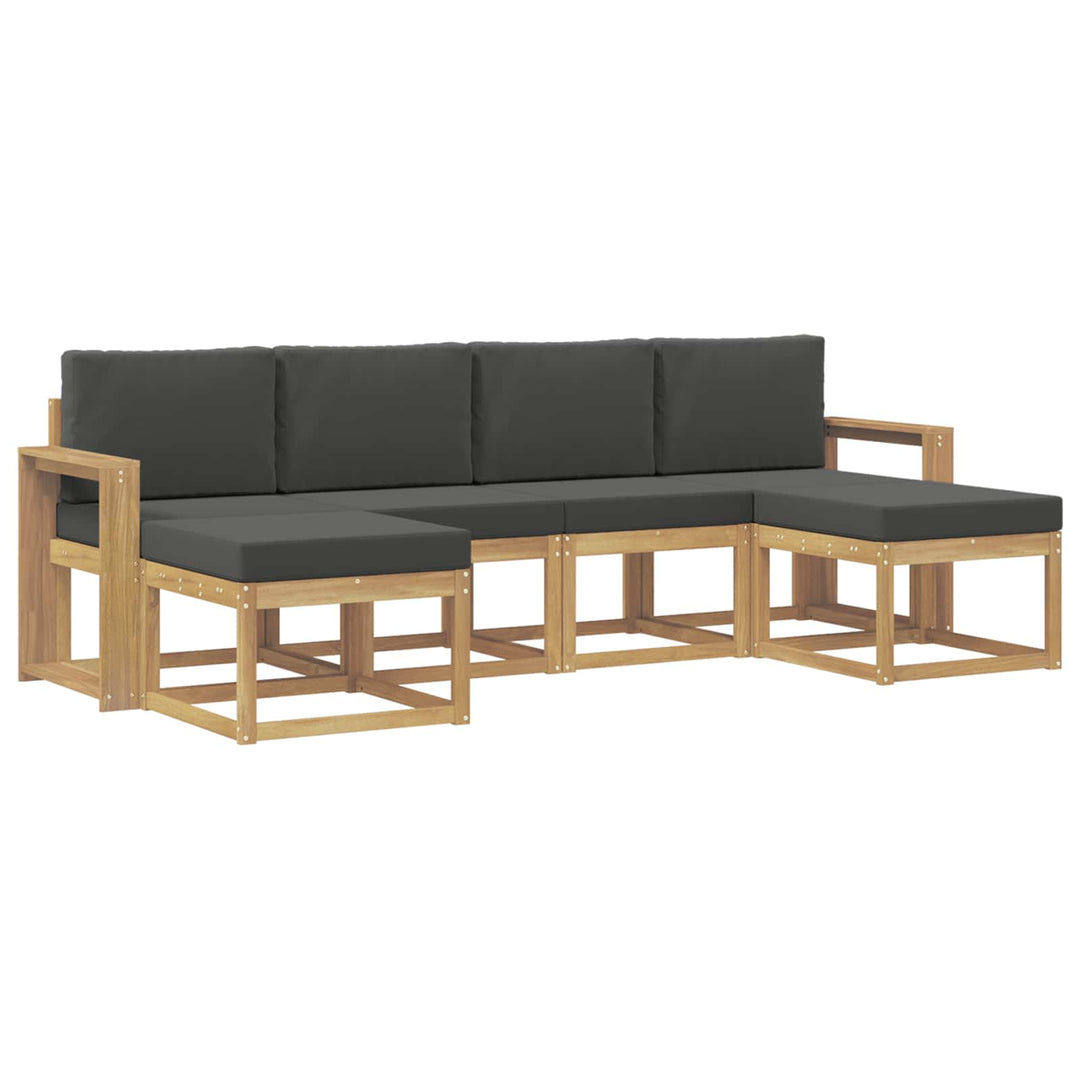 Udendørs sofagruppe 6 stk. Hvid og antracit Polyester