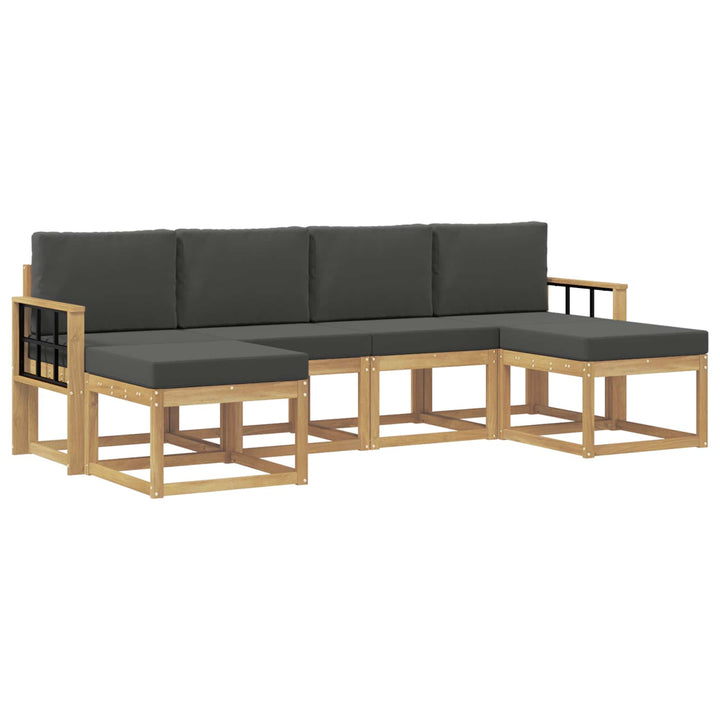 Udendørs sofagruppe 6 stk. Hvid og antracit Polyester