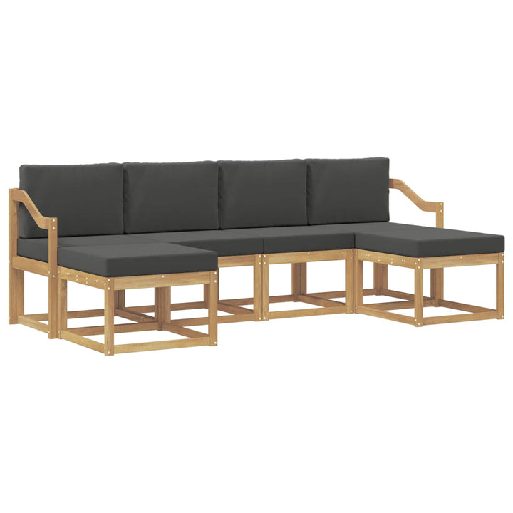 Udendørs sofagruppe 6 stk. Hvid og antracit Polyester