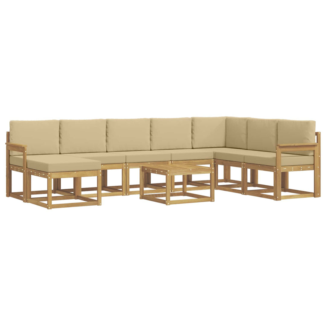 Udendørs sofagruppe 9 stk. Hvid og Beige