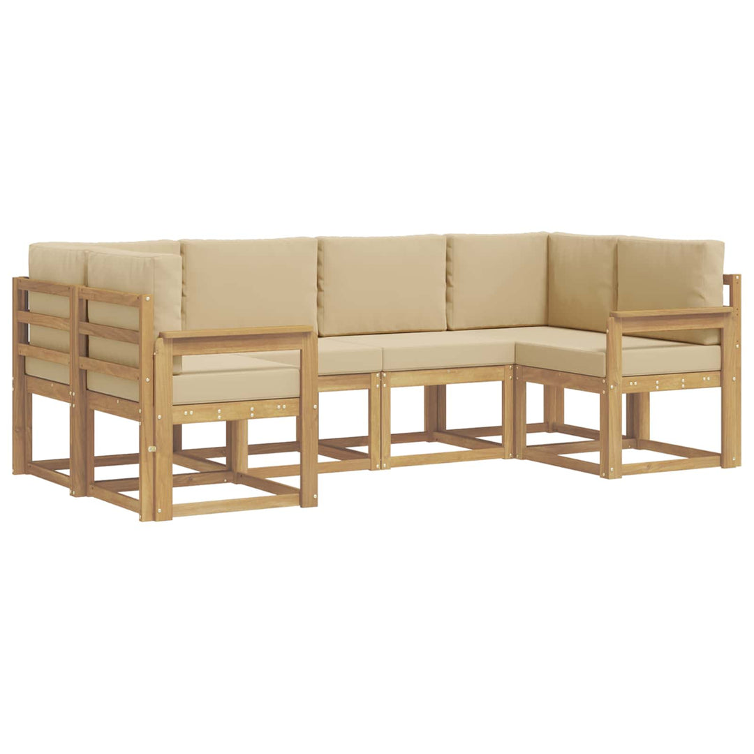 Udendørs sofagruppe 6 stk. Hvid og Beige
