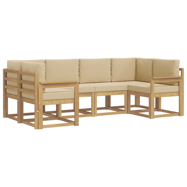 Udendørs sofagruppe 6 stk. Hvid og Beige