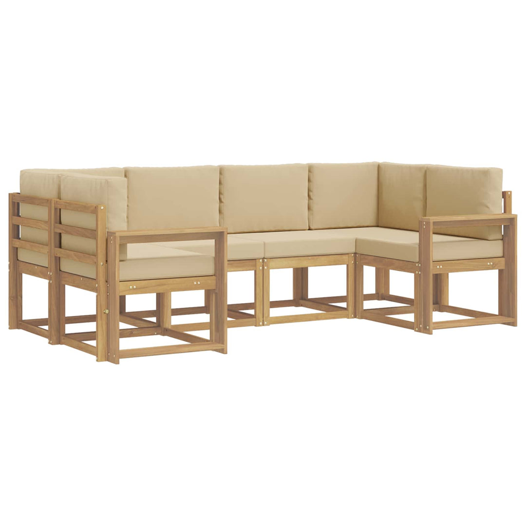 Udendørs sofagruppe 6 stk. Hvid og Beige