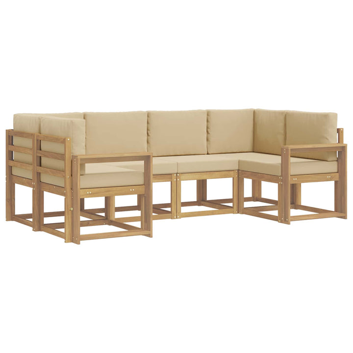 Udendørs sofagruppe 6 stk. Hvid og Beige