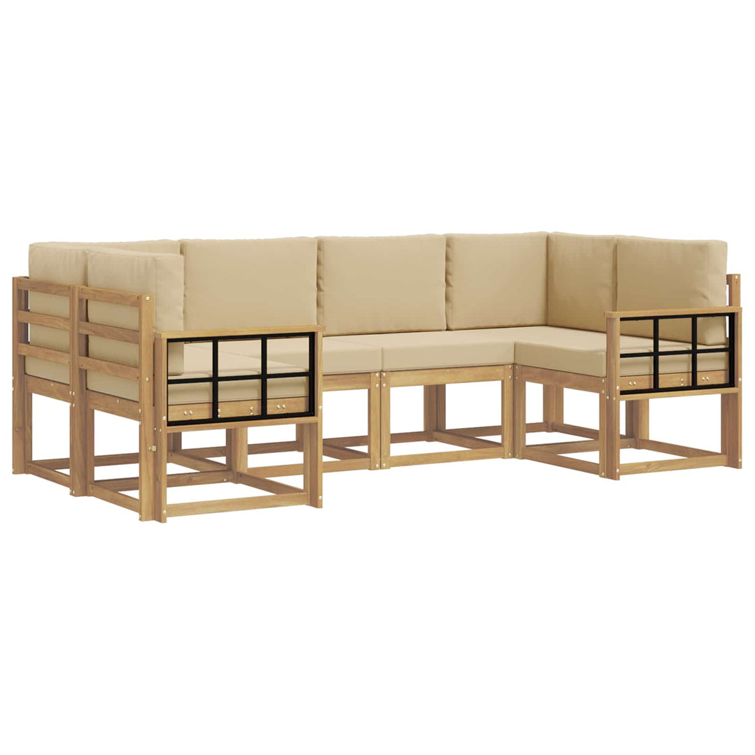 Udendørs sofagruppe 6 stk. Hvid og Beige