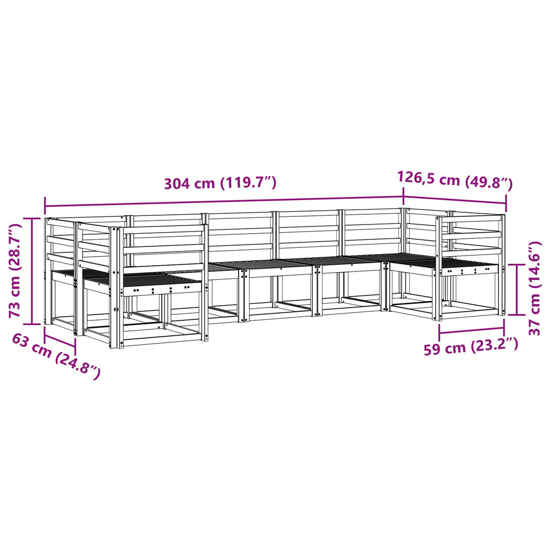 Udendørs sofagruppe 7 pcs Hvid Massivt Akacietræ