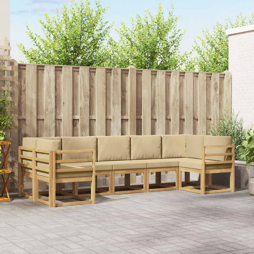Udendørs sofagruppe 7 stk. Hvid og Beige