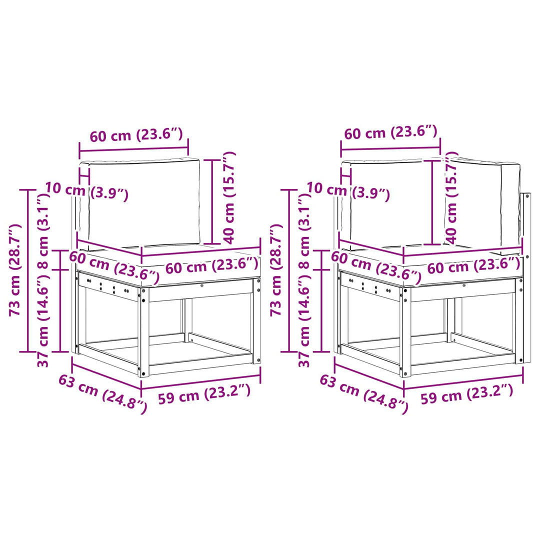 Udendørs sofagruppe 7 stk. Hvid og Beige