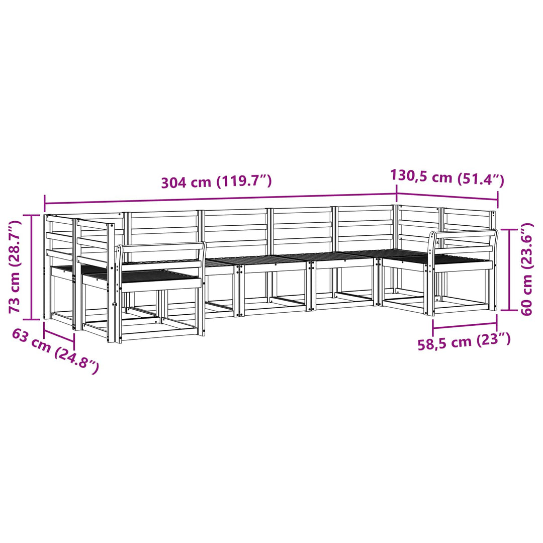 Udendørs sofagruppe 7 pcs Hvid Massivt Akacietræ