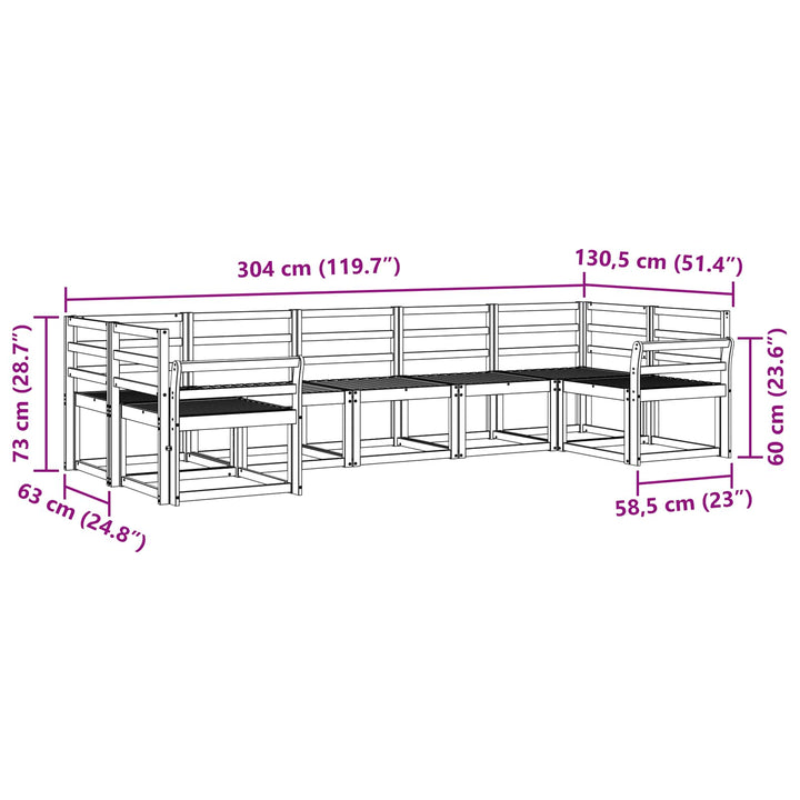 Udendørs sofagruppe 7 pcs Hvid Massivt Akacietræ