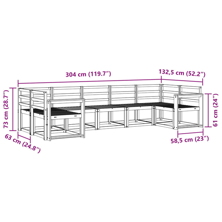 Udendørs sofagruppe 7 pcs Hvid Massivt Akacietræ