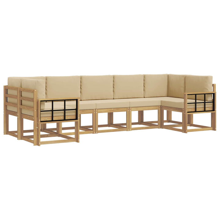 Udendørs sofagruppe 7 stk. Hvid og Beige