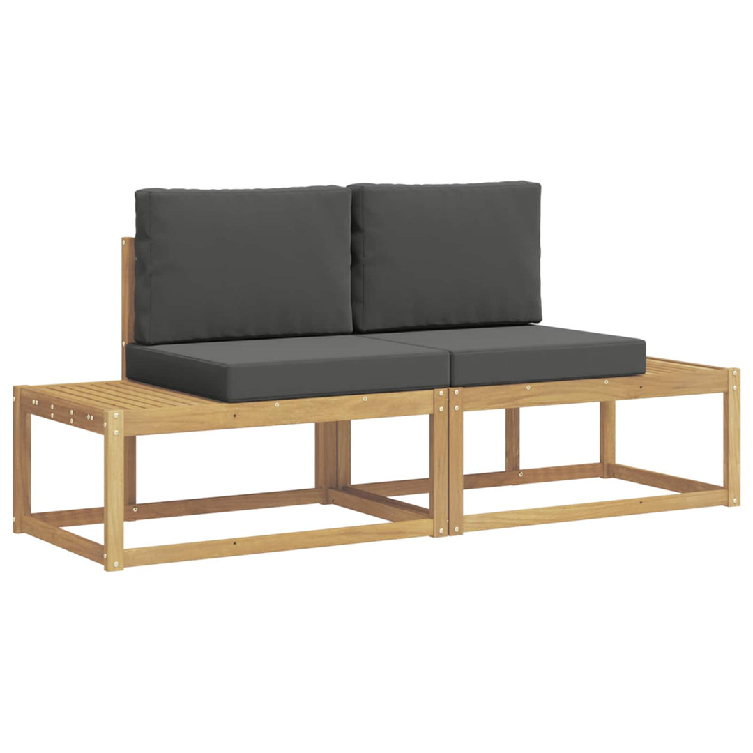 Udendørs sofagruppe med pude 2 pcs Hvid og antracit Polyester