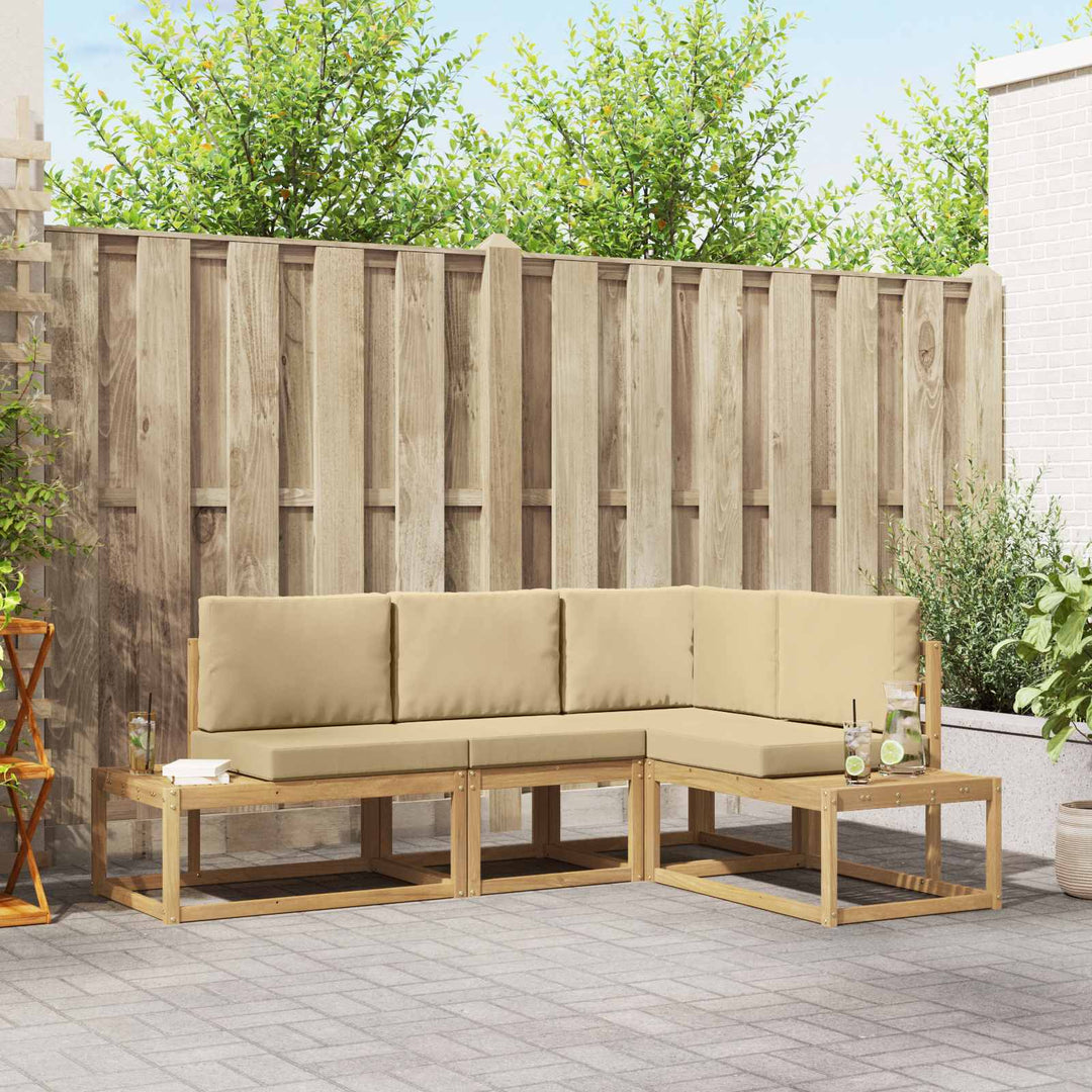 Udendørs sofagruppe 3 Stk Hvid og Beige Polyester