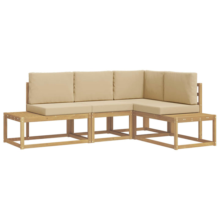 Udendørs sofagruppe 3 Stk Hvid og Beige Polyester