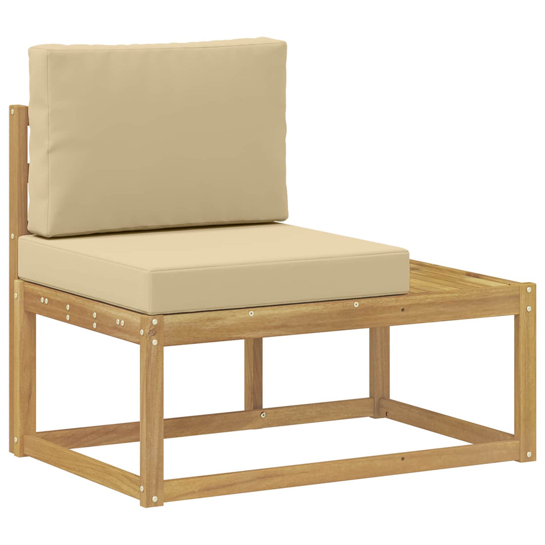 Udendørs sofagruppe 4 Stk Hvid og Beige Polyester