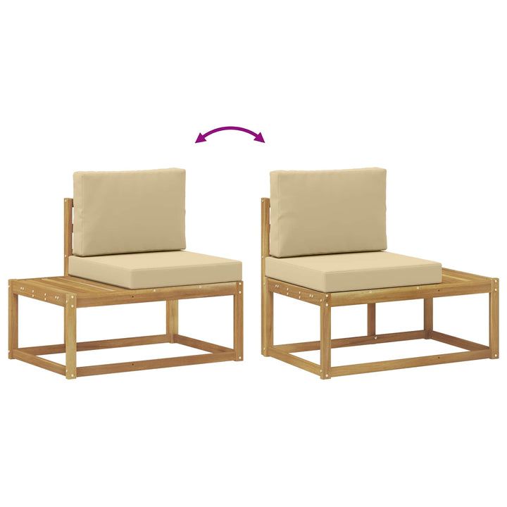 Udendørs sofagruppe 4 Stk Hvid og Beige Polyester
