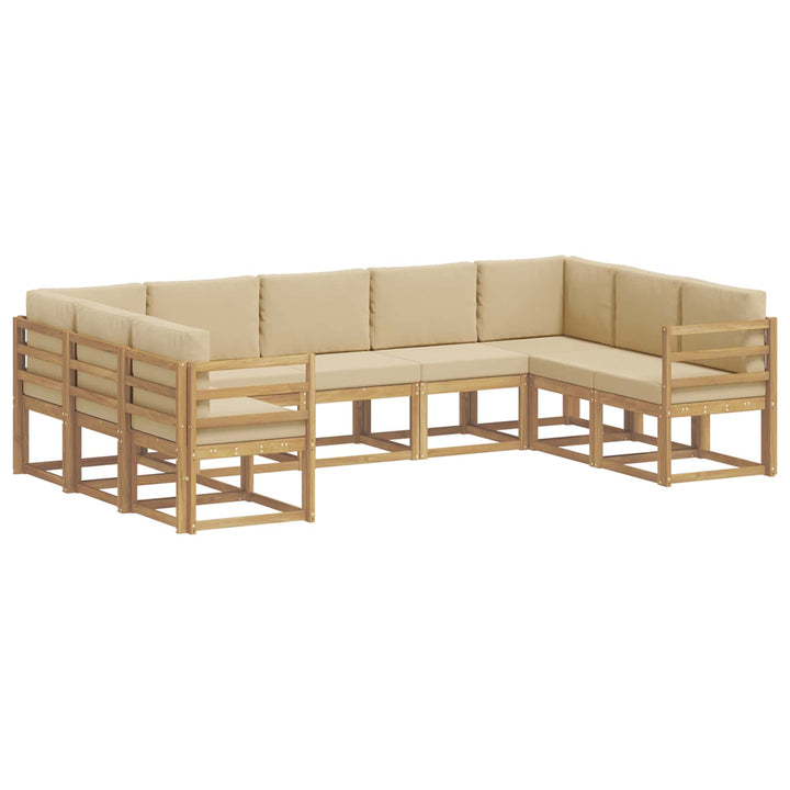 Udendørs sofagruppe med pude 9 pcs Hvid og Beige