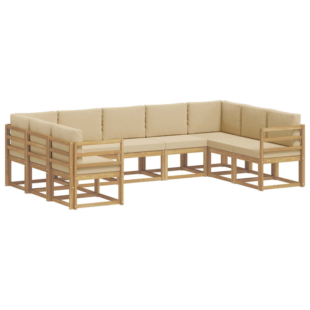 Udendørs sofagruppe 9 stk. Hvid og Beige