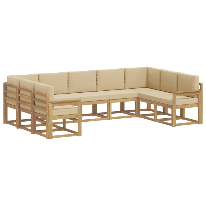 Udendørs sofagruppe 9 stk. Hvid og Beige
