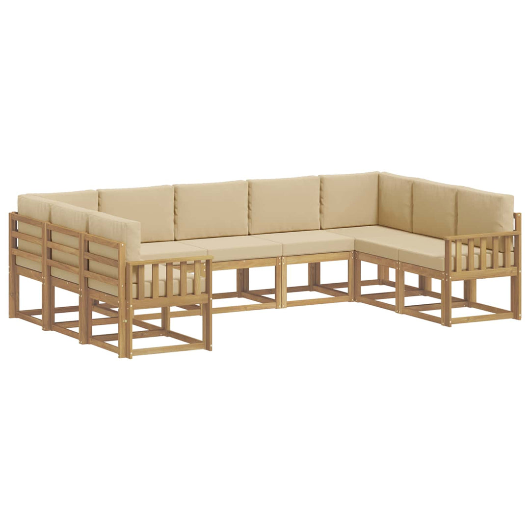 Udendørs sofagruppe 9 stk. Hvid og Beige