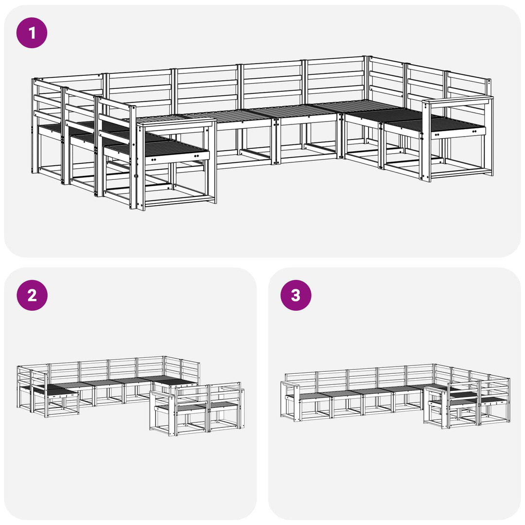 Udendørs sofagruppe 9 pcs Hvid Massivt Akacietræ