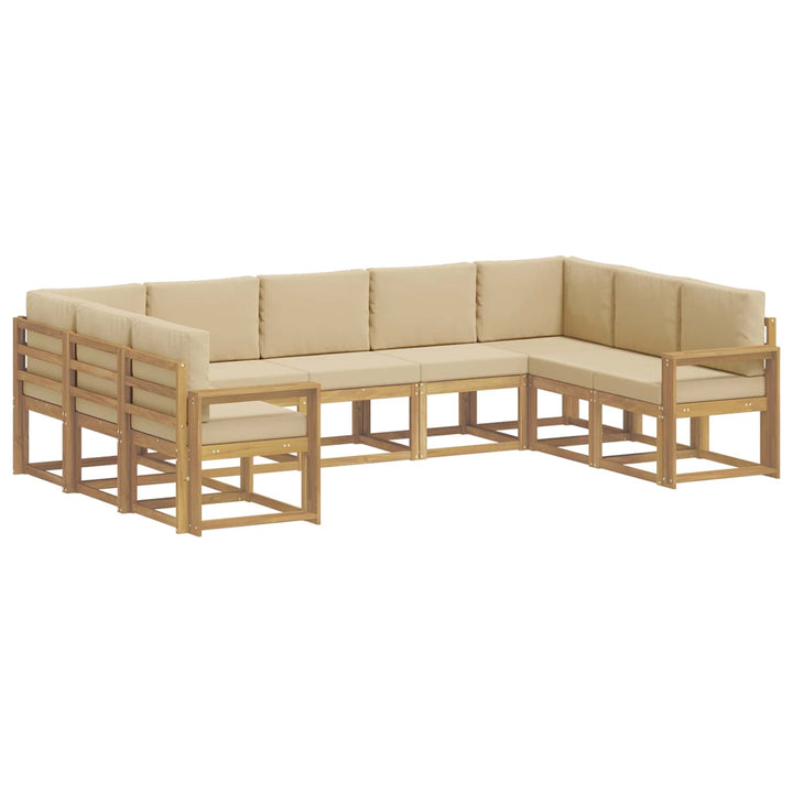 Udendørs sofagruppe 9 stk. Hvid og Beige