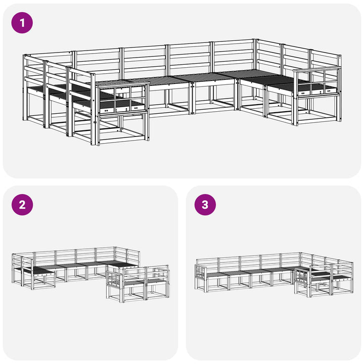 Udendørs sofagruppe 9 pcs Hvid Massivt Akacietræ