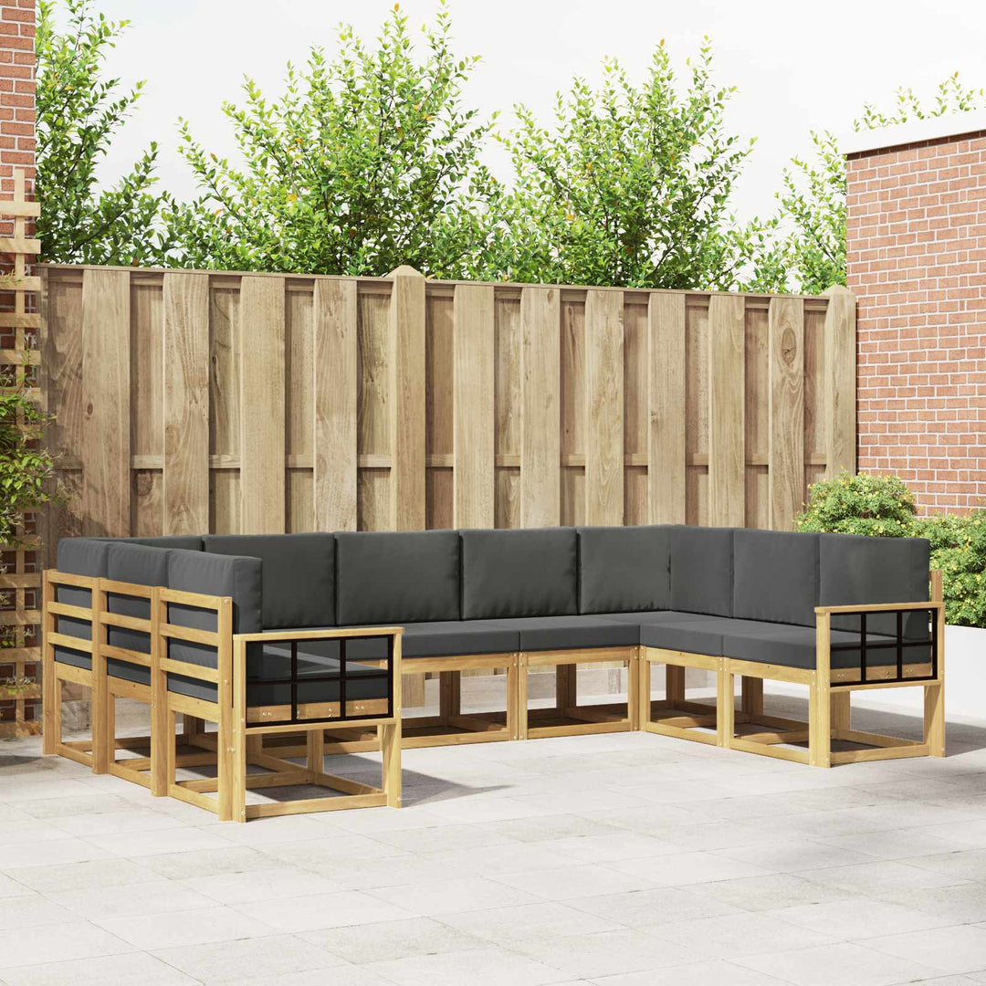 Udendørs sofagruppe med pude 9 pcs Hvid og antracit