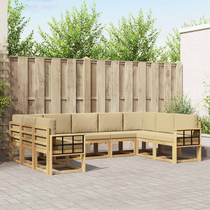 Udendørs sofagruppe 9 stk. Hvid og Beige