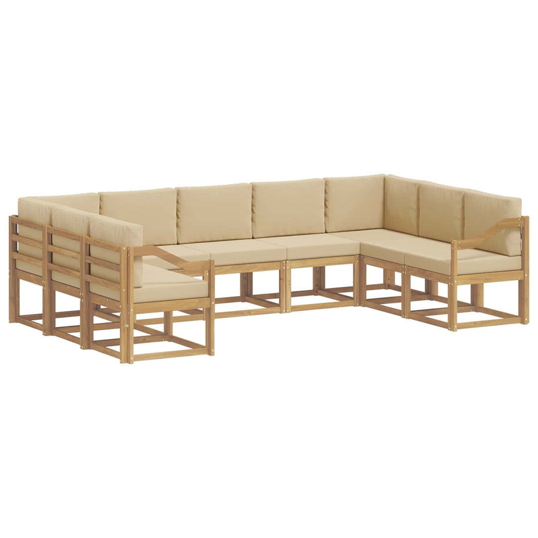 Udendørs sofagruppe 9 stk. Hvid og Beige