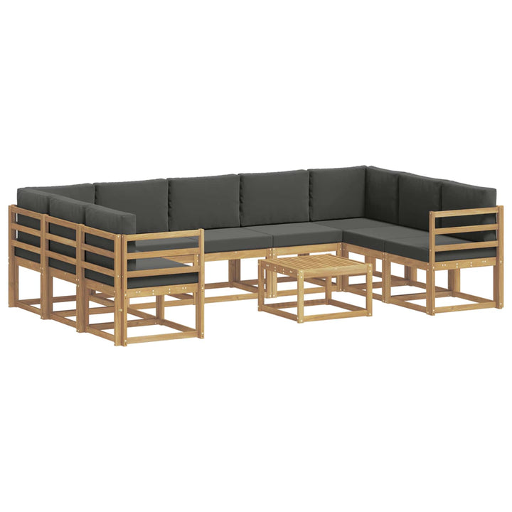 Udendørs sofagruppe 10 pcs Hvid og antracit 59 x 59 x 37 cm