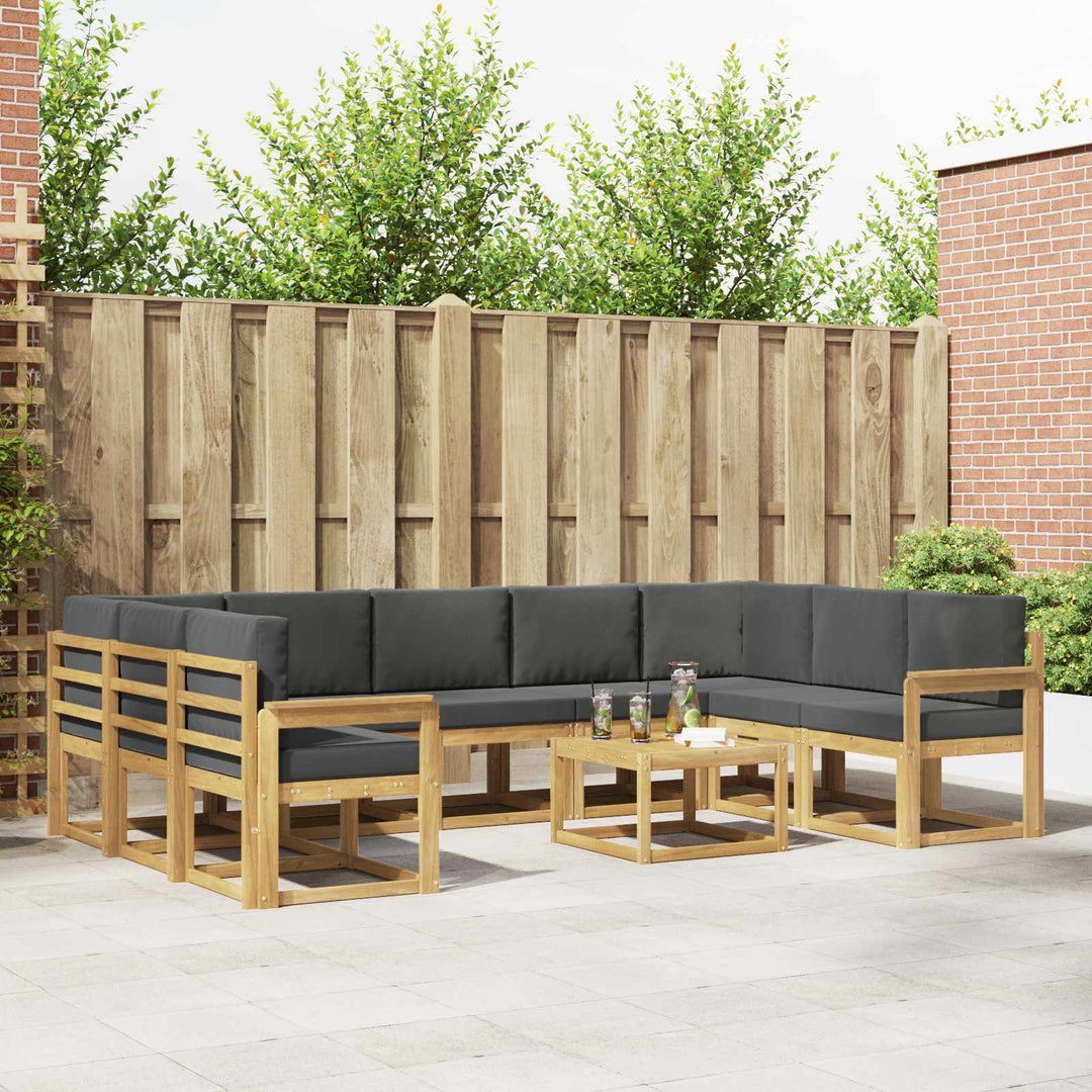 Udendørs sofagruppe 10 pcs Hvid og antracit 59 x 59 x 37 cm