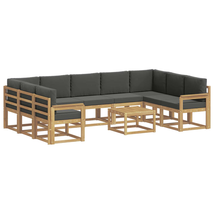 Udendørs sofagruppe 10 pcs Hvid og antracit 59 x 59 x 37 cm